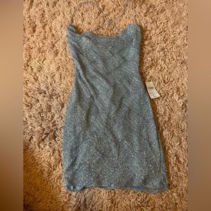 Windsor Blue Glitter Homecoming Dress
